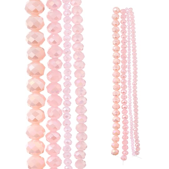 Pink Aurora Borealis Faceted Glass Round Beads by Bead Landing™